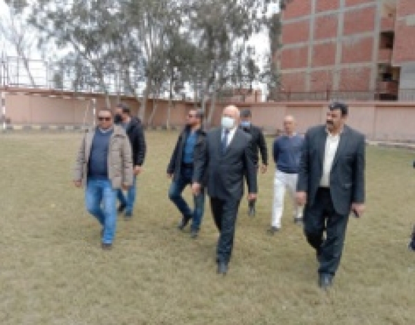 The University President Inspects the University Hostels at Kafr Saad in a Sudden Tour