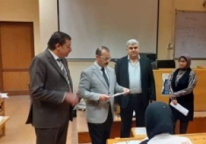 The vice president of community service and environment development inspects the exams of the faculty of computer and artificial intelligence